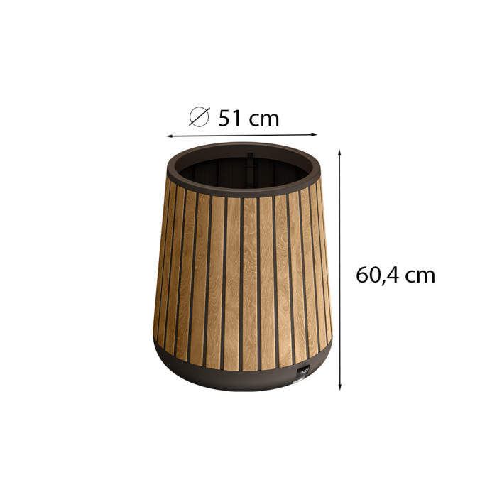 Curver Cutie decorativă cilindrică din plastic pentru flori, 81 L, nuc [3]