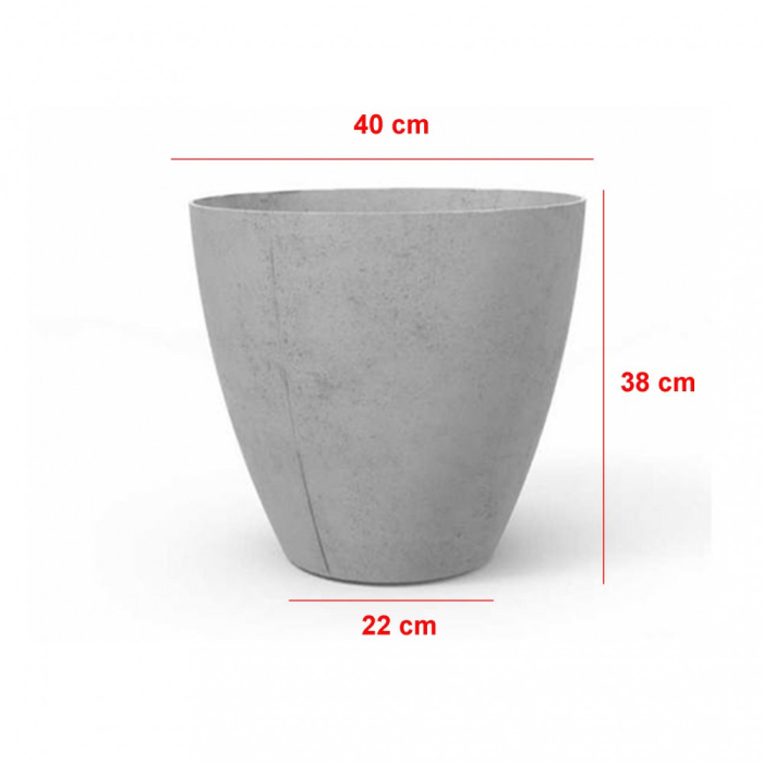 Curver Ghiveci rotund din beton și plastic, 40 cm [2]