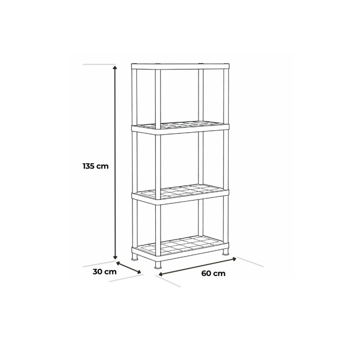 Curver Keter Plus 60/4 unghii artificiale 4 niveluri de depozitare raft negru [3]