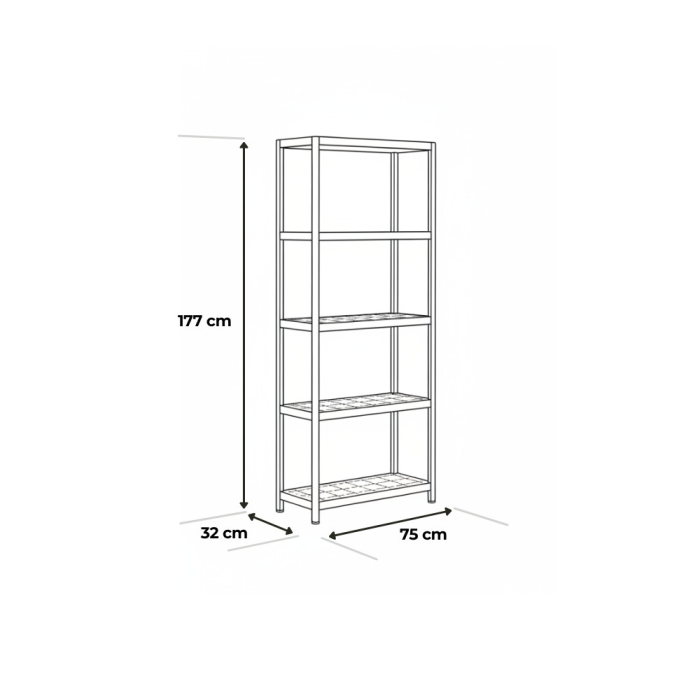 Curver Keter Plus 75/5 unghii artificiale 5 niveluri de depozitare raft negru [3]