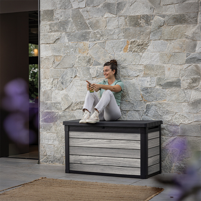 Curver Ladă de grădină din plastic Decocoat 380 l gri furtună [4]