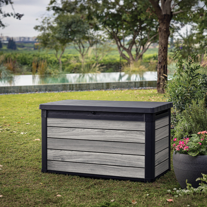 Curver Ladă de grădină din plastic Decocoat 380 l gri furtună [2]