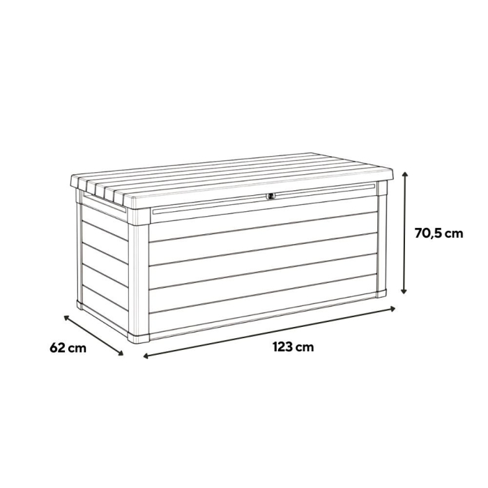 Curver Ladă de grădină din plastic Decocoat 380 l nuc [3]
