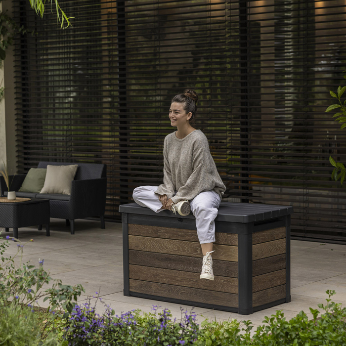 Curver Ladă de grădină din plastic Decocoat 380 l nuc [4]