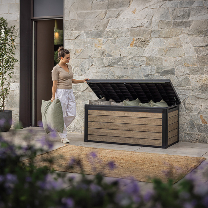 Curver Ladă de grădină din plastic Decocoat 570 l lemn de frasin [2]