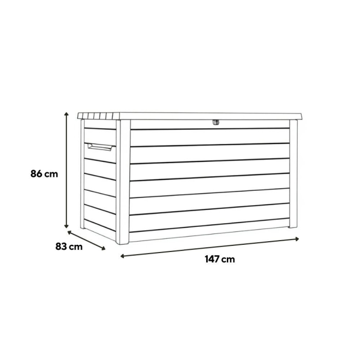 Curver Ladă de grădină din plastic Decocoat 870 l gri furtună [3]