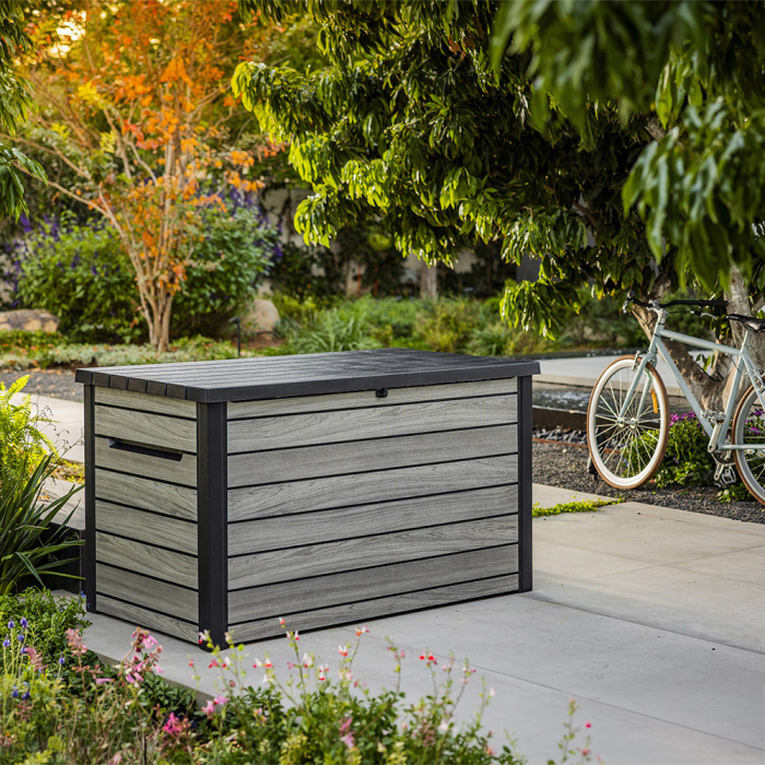 Curver Ladă de grădină din plastic Decocoat 870 l gri furtună [4]