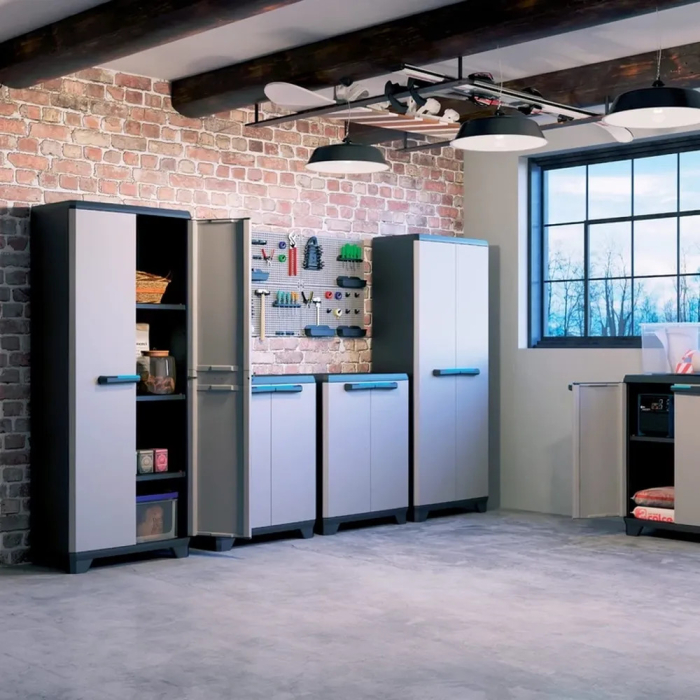 Curver Linear Dulap înalt din plastic negru-gri [8]