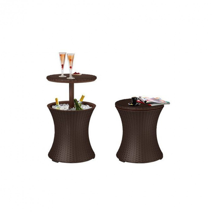Curver Masă de grădină Cool Bar Rattan, maro whisky [2]