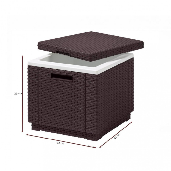 Curver Masă și puf multifuncționale Ice Cube, maro [2]