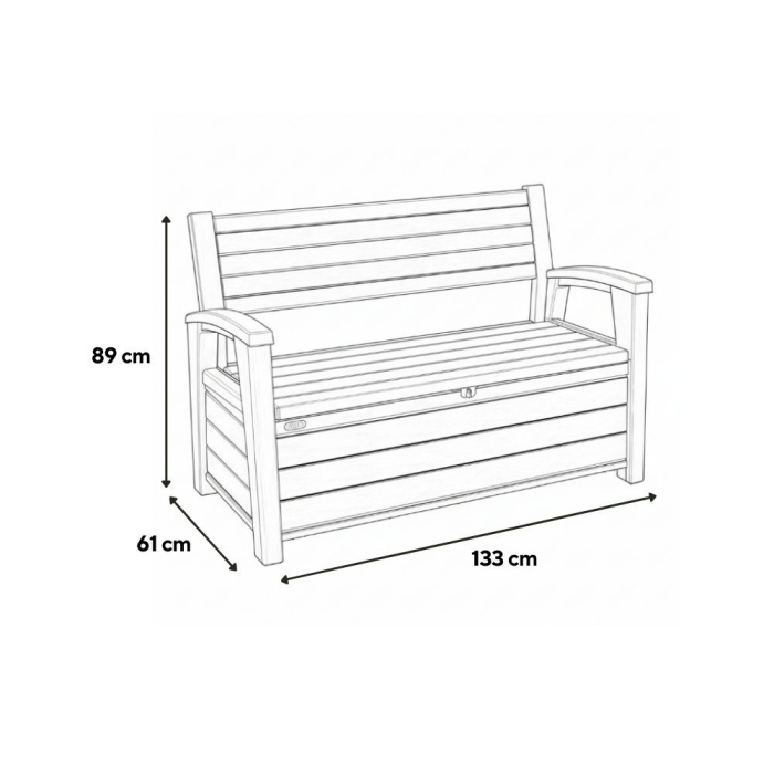 Curver Oliver bancă de grădină din plastic și depozitare grafit [3]