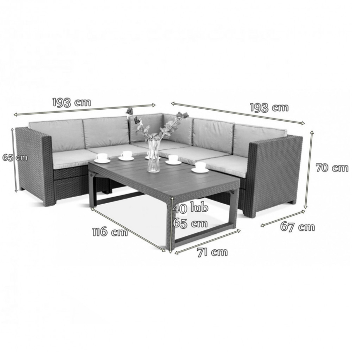 Curver Prolyon Family set mobilier de gradina set maro [3]