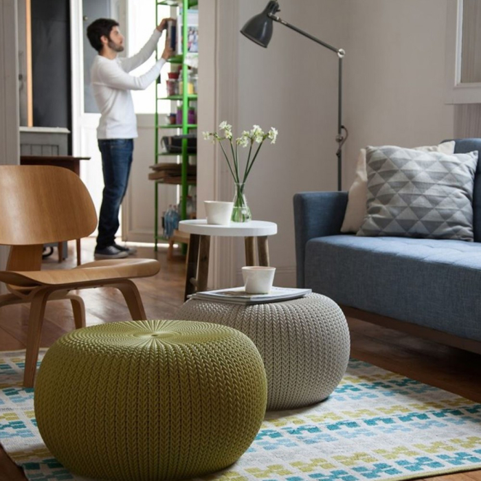 Curver Puf de grădină cu efect de răchită Knit Single Seat [3]