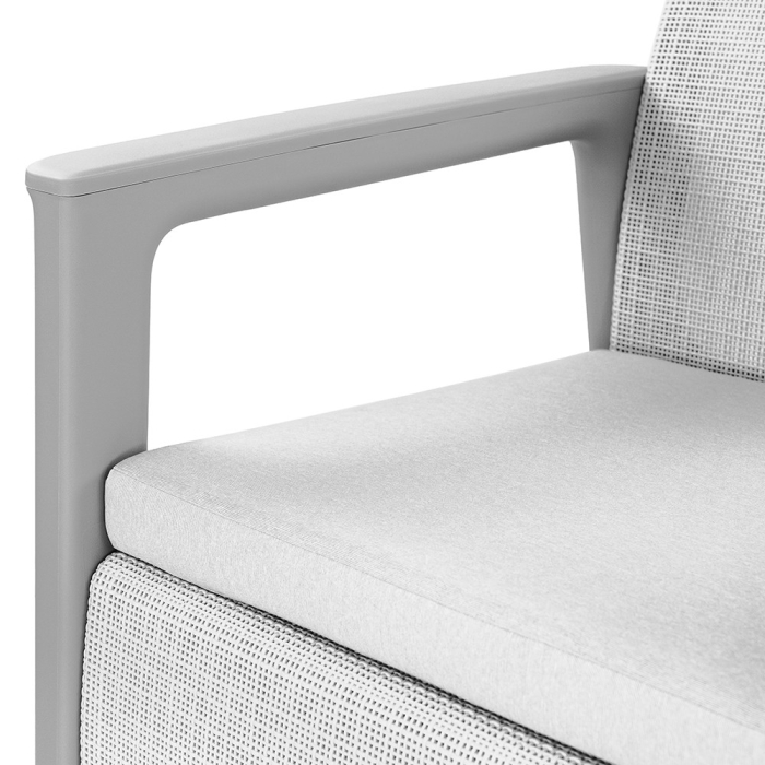 Curver Scandi linea 2 seater grădină canapea cenușă gri-gri deschis [5]