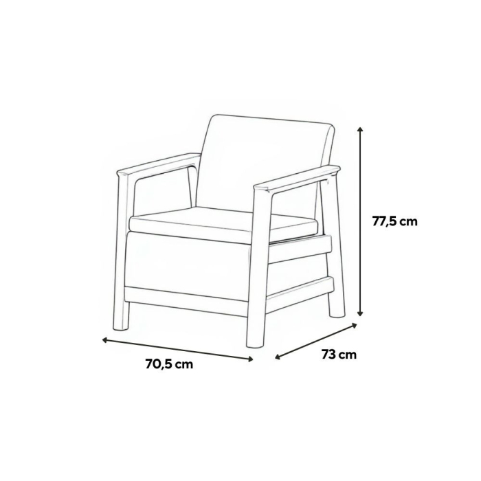 Curver Scandi linea duo fotoliu de grădină gri-bej pietriș [3]