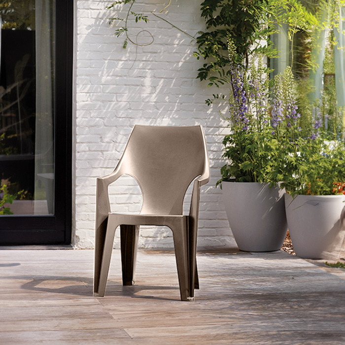 Curver Scaun de grădină Dante din plastic cu spătar înalt și cotiere [2]