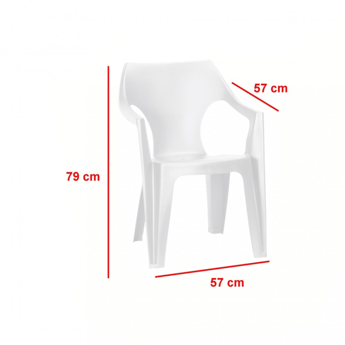 Curver Scaun de grădină Dante din plastic cu spătar jos, alb [2]