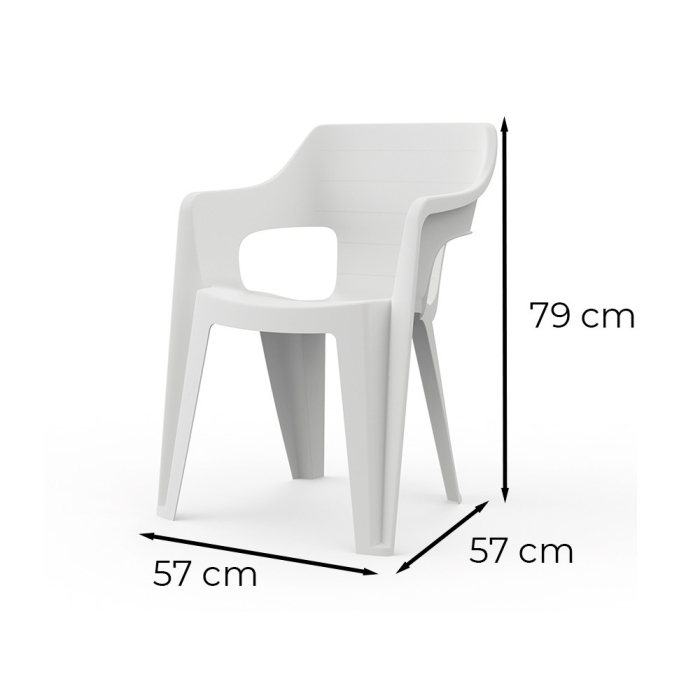 Curver Scaun de grădină din plastic Bilboa Iowback cu cotiere, alb [3]