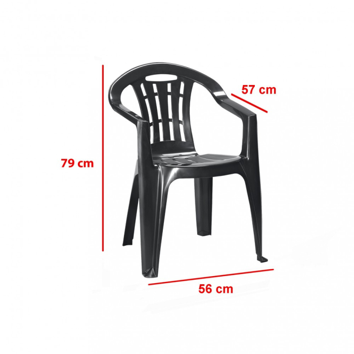 Curver Scaun de grădină Mallorca din plastic, culoare grafit [2]