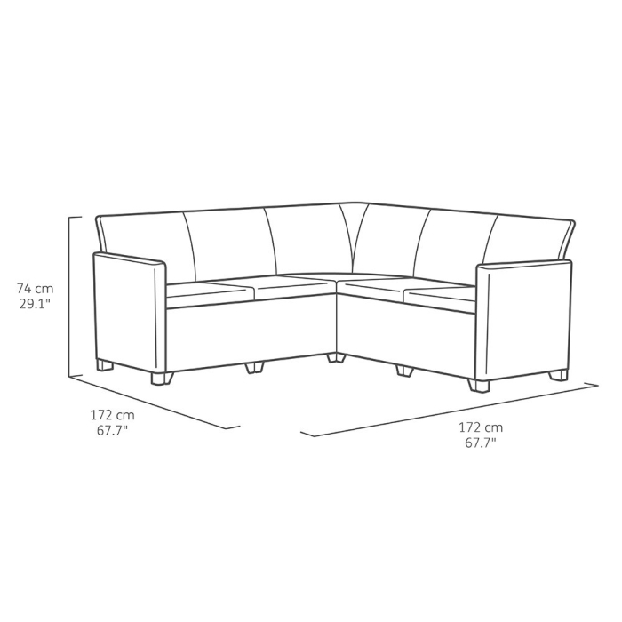 Curver Set de colț de grădină Elodie cu 5 locuri și masă Chicago [3]