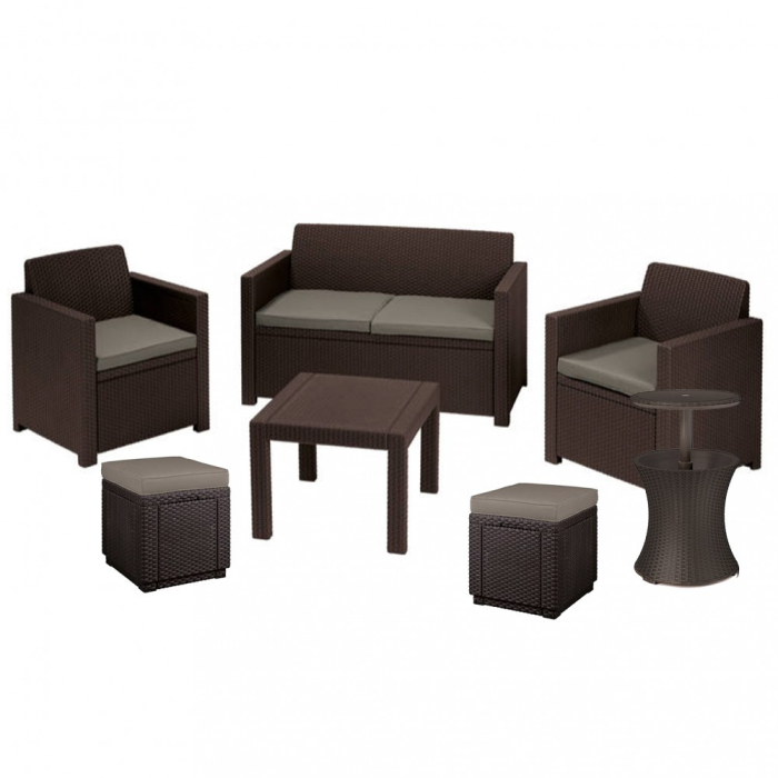 Curver Set de mobilier de grădină Alabama Party Family, maro [2]