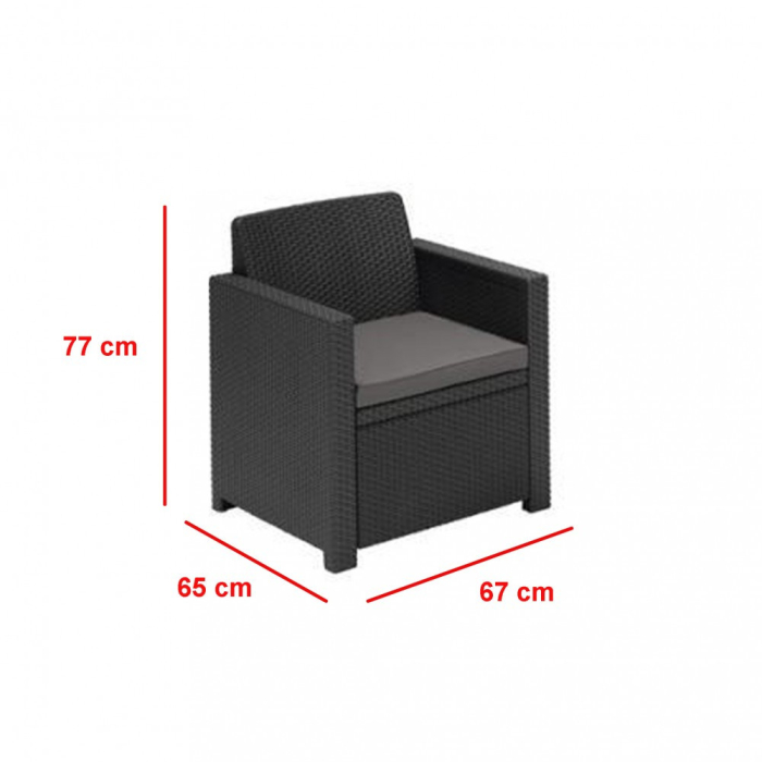 Curver Set de mobilier de grădină Alabama Party în culoarea grafit [4]