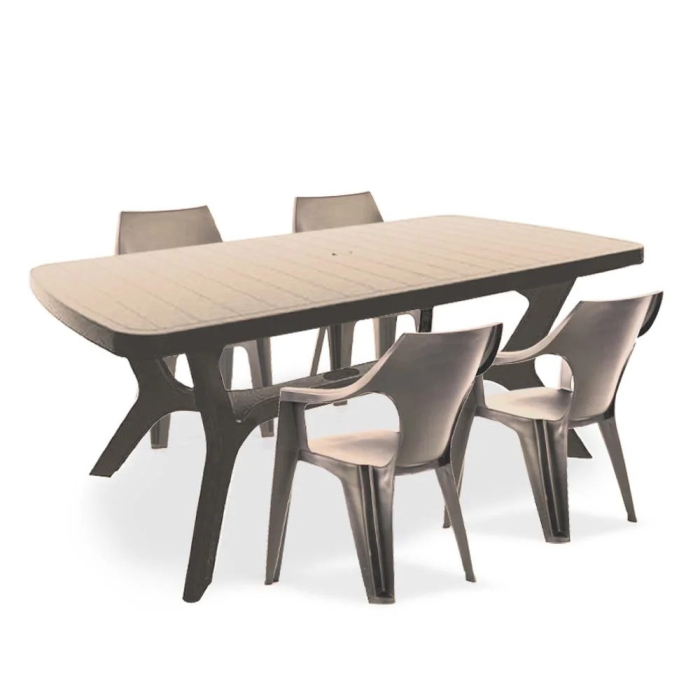 Curver Set de mobilier de grădină Balante 4+1 în culoarea cappuccino [2]