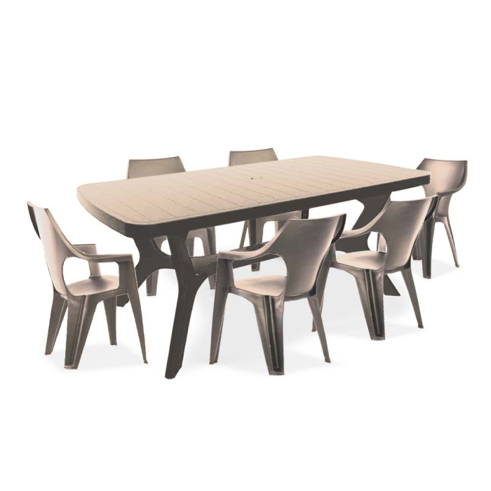 Curver Set de mobilier de grădină Balante 6+1 în culoarea cappuccino [2]