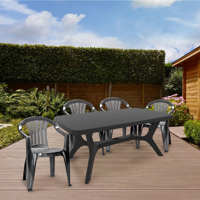 Curver Set de mobilier de grădină Balicia 4+1 în culoarea grafit [4]