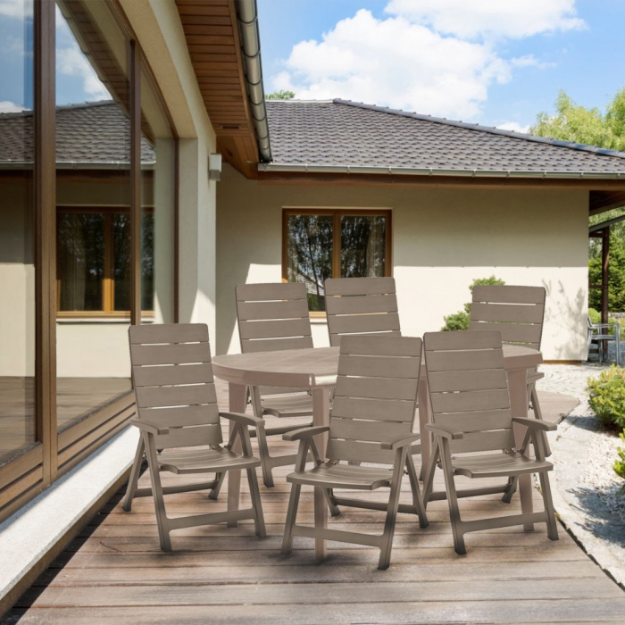 Curver Set de mobilier de grădină Brasilia 6+1 în culoarea cappuccino [5]