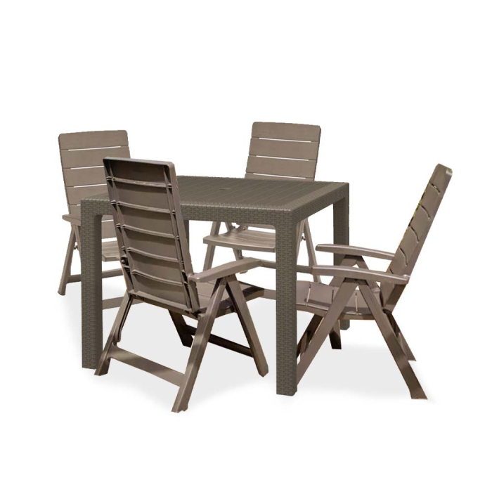 Curver Set de mobilier de grădină Brasilia Quartet 4+1, culoare cappuccino [2]