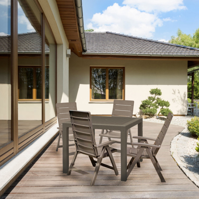 Curver Set de mobilier de grădină Brasilia Quartet 4+1, culoare cappuccino [5]