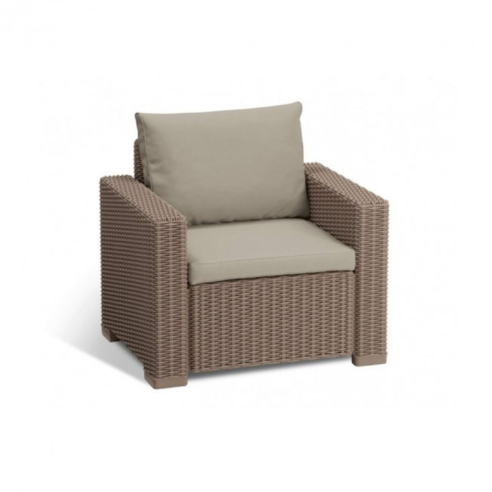 Curver Set de mobilier de grădină California cu 3 locuri, culoare cappuccino, cu pernă nisip [3]