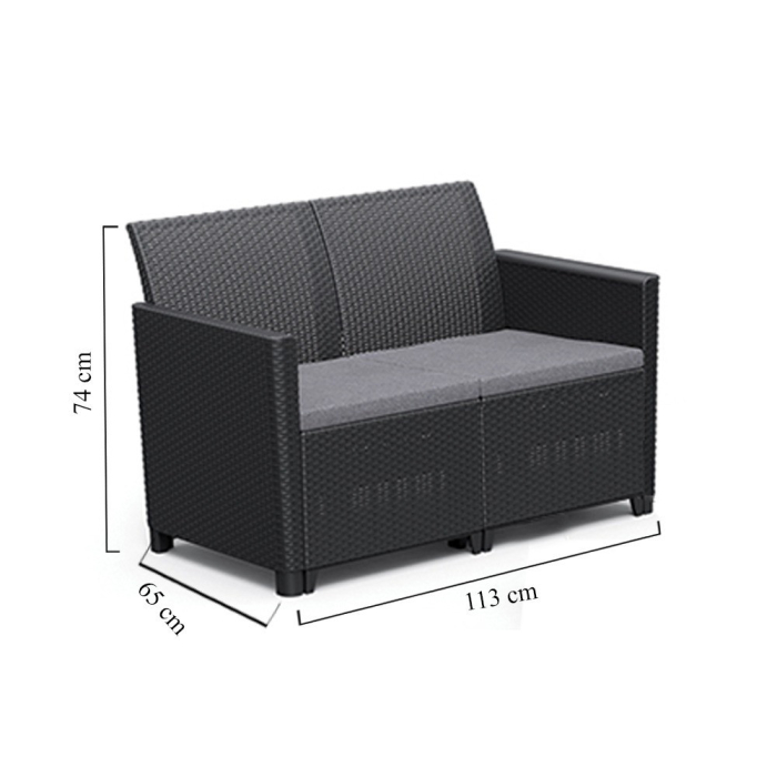 Curver Set de mobilier de grădină Claire cu 4 locuri și masă Orlando, grafit [7]