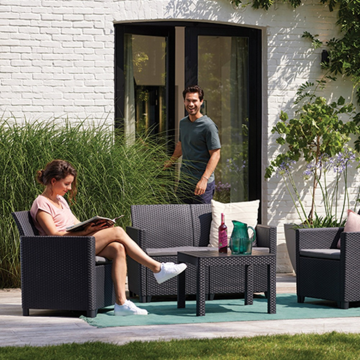 Curver Set de mobilier de grădină Claire cu 4 locuri și masă Orlando, grafit [2]