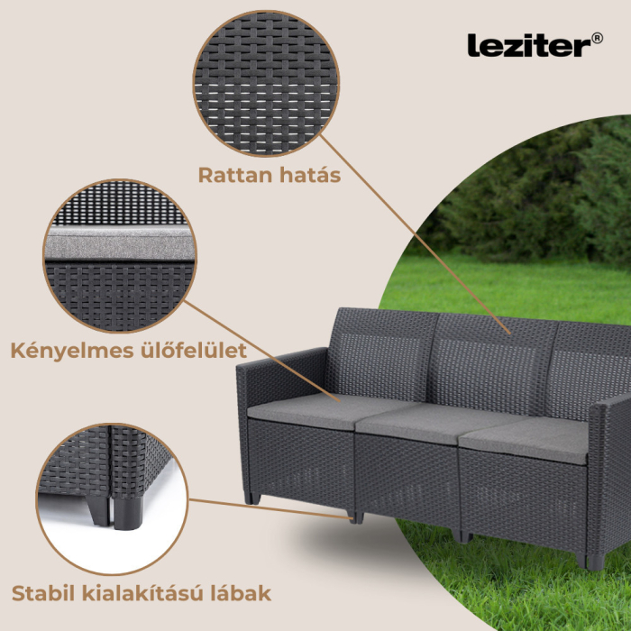 Curver Set de mobilier de grădină Claire cu 5 locuri și masă Orlando, grafit [6]
