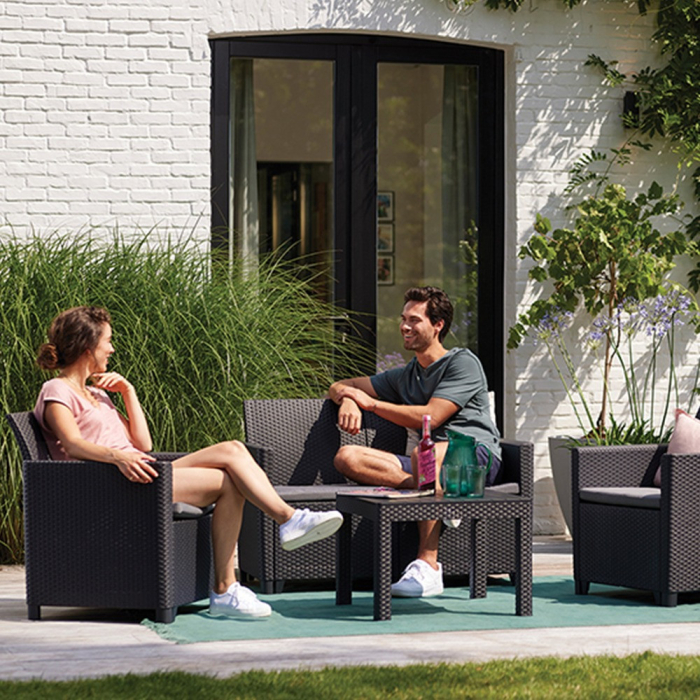 Curver Set de mobilier de grădină Claire cu 5 locuri și masă Orlando, grafit [8]