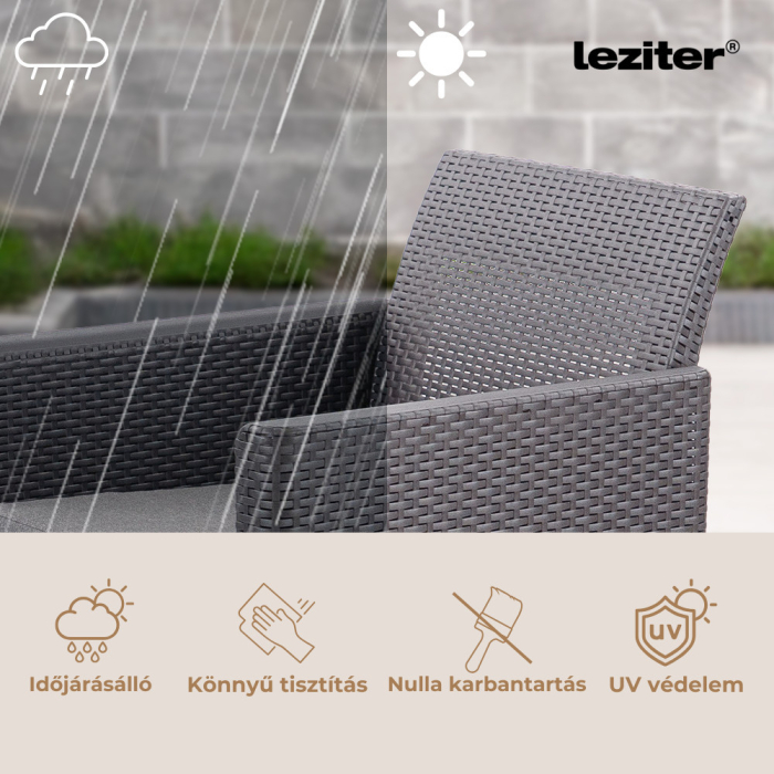 Curver Set de mobilier de grădină Claire II cu 8 locuri și masă Orlando, grafit [7]