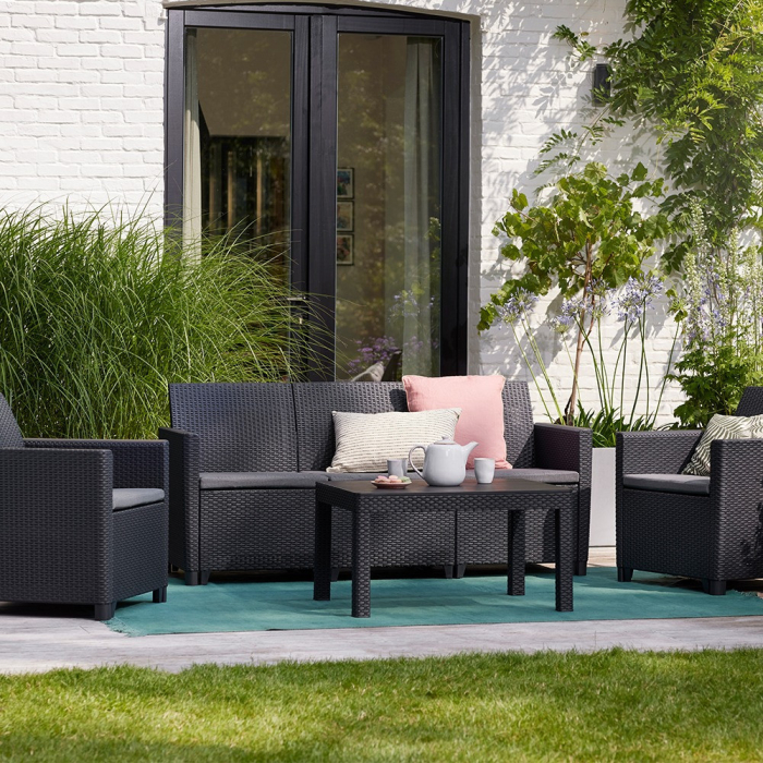 Curver Set de mobilier de grădină Claire III cu 5 locuri și masă Orlando, grafit [7]