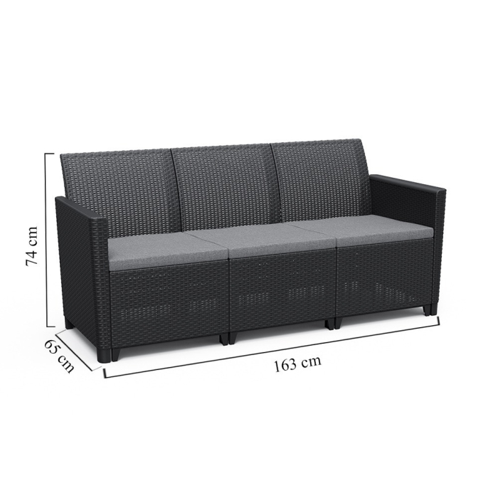 Curver Set de mobilier de grădină Claire III cu 7 locuri și masă Orlando, grafit [9]
