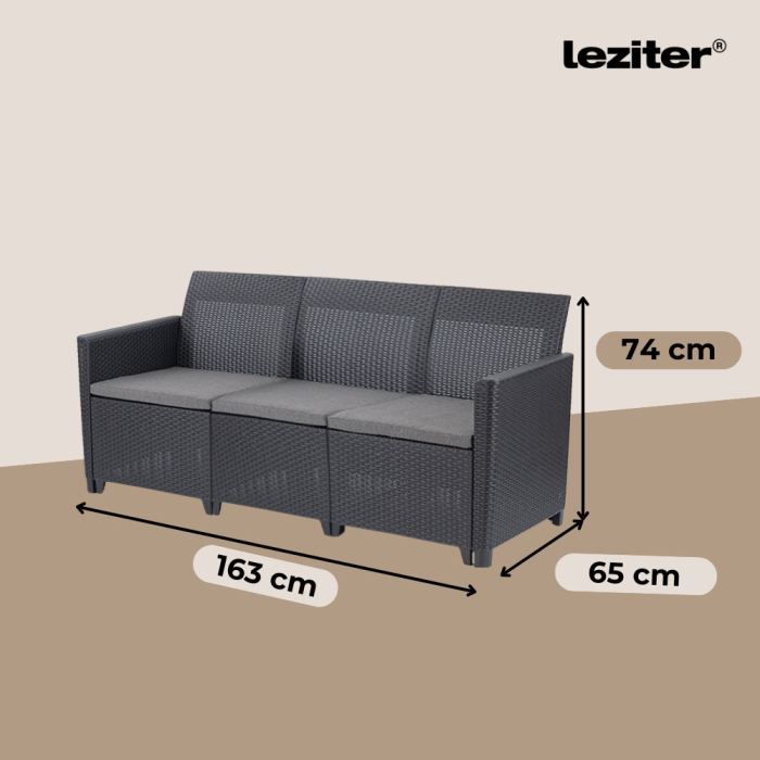 Curver Set de mobilier de grădină Claire IV cu 18 locuri și masă de depozitare Vigo, grafit [4]