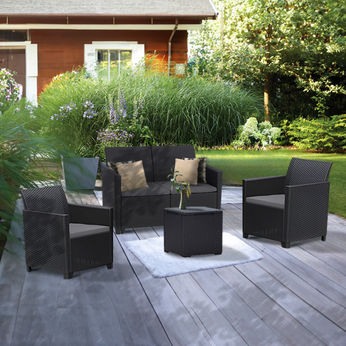 Curver Set de mobilier de grădină Claire IV cu 4 locuri și masă de depozitare Vigo [2]