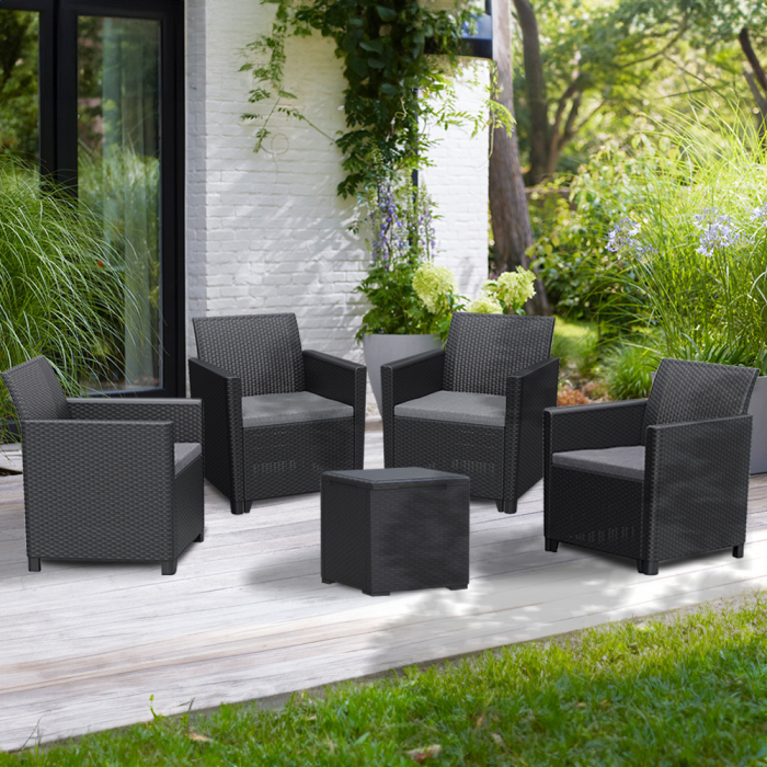 Curver Set de mobilier de grădină Claire V cu 4 locuri și masă de depozitare Vigo [2]