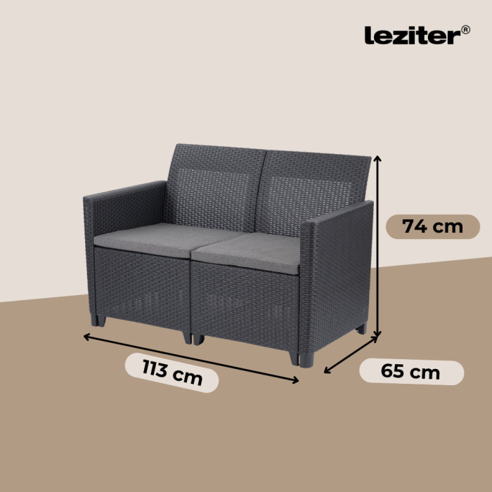 Curver Set de mobilier de grădină Claire V cu 9 locuri și masă Vigo cu depozitare, grafit [4]