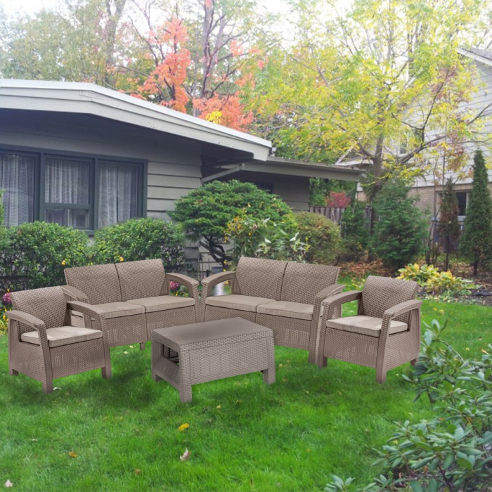Curver Set de mobilier de grădină Corfu Big în culoarea cappuccino [6]