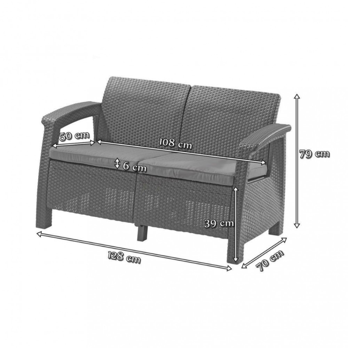 Curver Set de mobilier de grădină Corfu Big, maro [4]