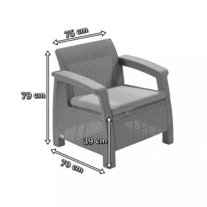 Curver Set de mobilier de grădină Corfu Big, maro [5]