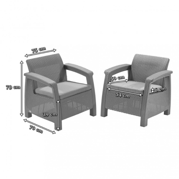 Curver Set de mobilier de grădină Corfu Love Max Duo cu masă Futura [2]