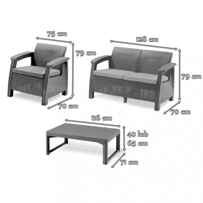 Curver Set de mobilier de grădină Corfu Lyon II 4+1 în culoarea cappuccino [8]