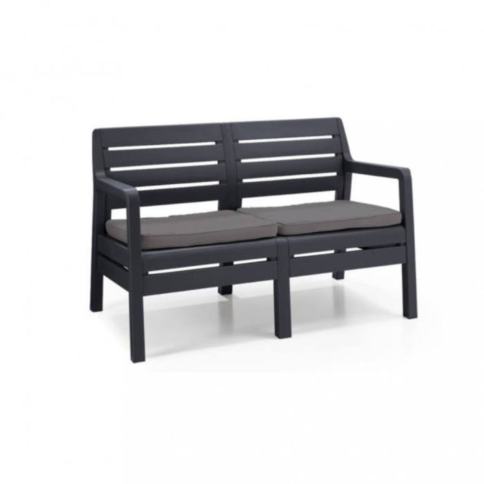 Curver Set de mobilier de grădină Delano, gri-grafit deschis cu perne [2]